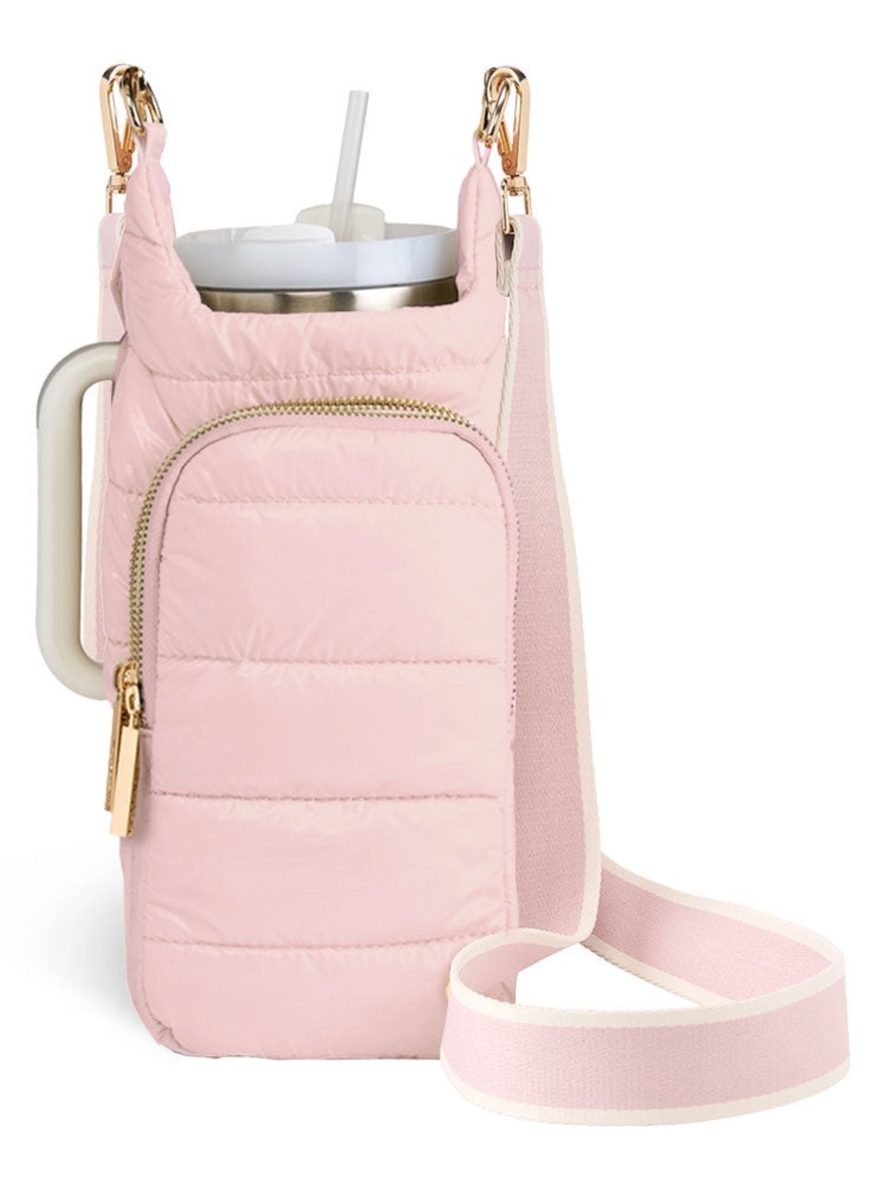 NEW HYDROBAG HANDLE®- BLUSH WITH BLUSH AND CREAM STRAP AND GOLD HARDWARE